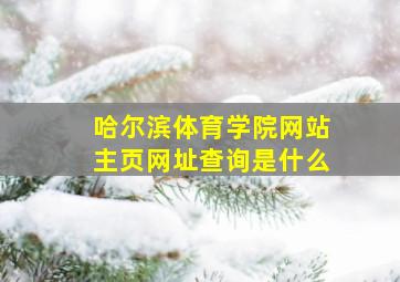 哈尔滨体育学院网站主页网址查询是什么