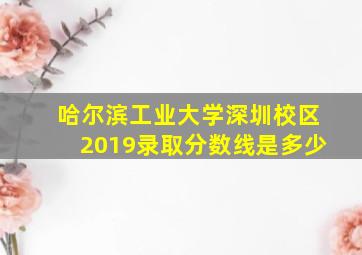 哈尔滨工业大学深圳校区2019录取分数线是多少