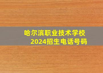 哈尔滨职业技术学校2024招生电话号码