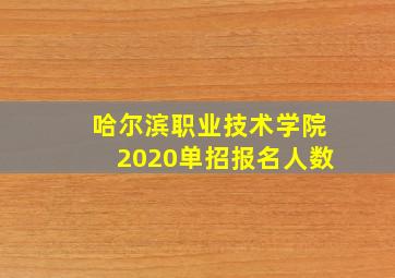 哈尔滨职业技术学院2020单招报名人数