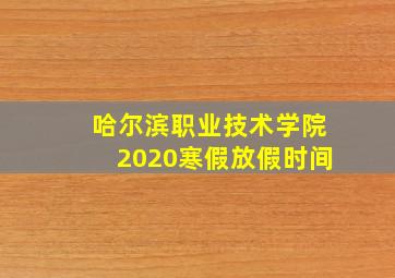 哈尔滨职业技术学院2020寒假放假时间