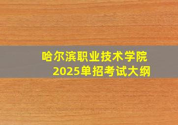 哈尔滨职业技术学院2025单招考试大纲