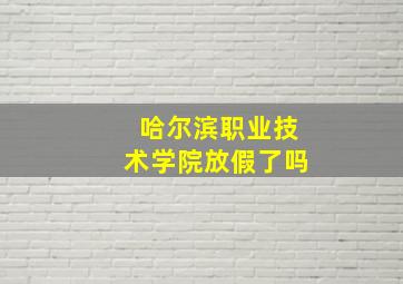 哈尔滨职业技术学院放假了吗