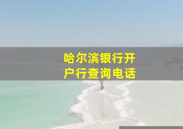 哈尔滨银行开户行查询电话