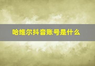 哈维尔抖音账号是什么