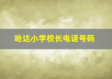 哈达小学校长电话号码