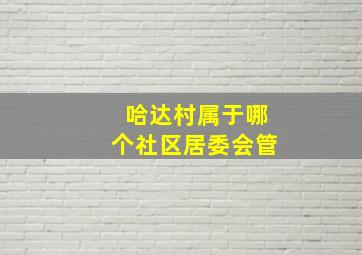 哈达村属于哪个社区居委会管