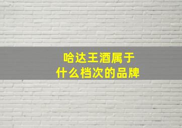 哈达王酒属于什么档次的品牌