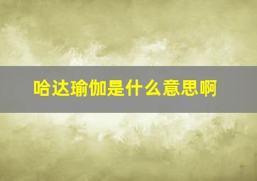 哈达瑜伽是什么意思啊