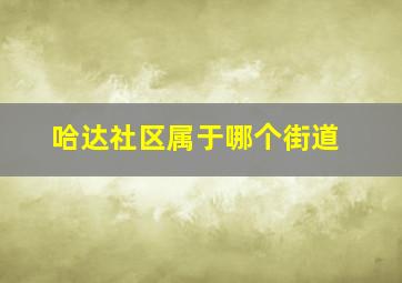 哈达社区属于哪个街道