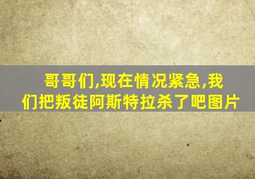 哥哥们,现在情况紧急,我们把叛徒阿斯特拉杀了吧图片