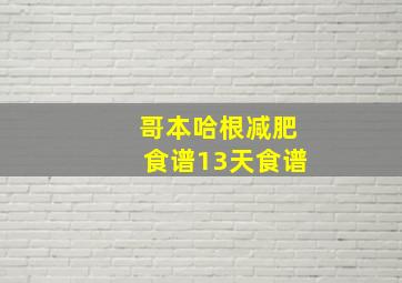 哥本哈根减肥食谱13天食谱