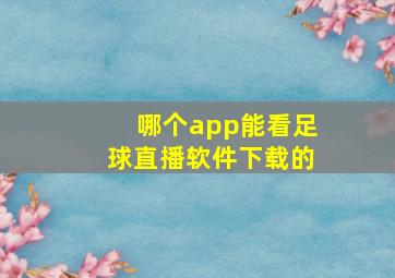 哪个app能看足球直播软件下载的