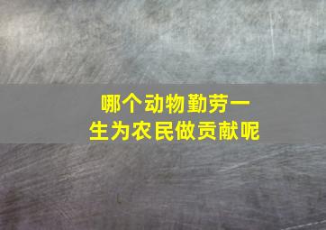 哪个动物勤劳一生为农民做贡献呢