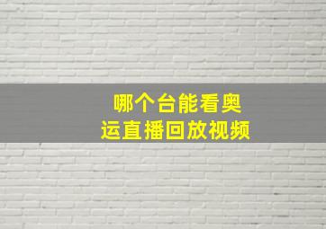 哪个台能看奥运直播回放视频