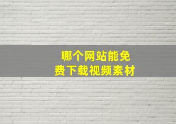 哪个网站能免费下载视频素材