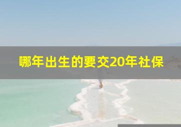 哪年出生的要交20年社保