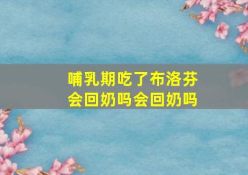 哺乳期吃了布洛芬会回奶吗会回奶吗