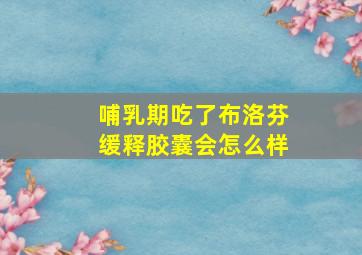 哺乳期吃了布洛芬缓释胶囊会怎么样