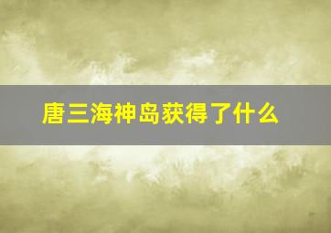 唐三海神岛获得了什么