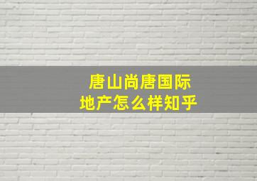 唐山尚唐国际地产怎么样知乎