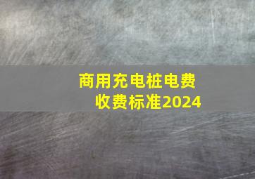 商用充电桩电费收费标准2024