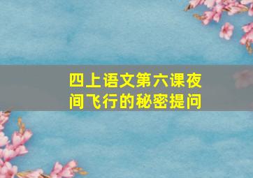 四上语文第六课夜间飞行的秘密提问