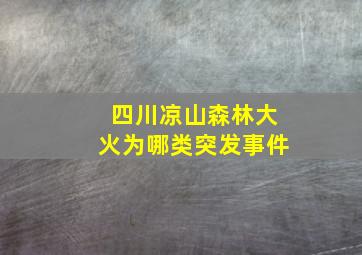 四川凉山森林大火为哪类突发事件