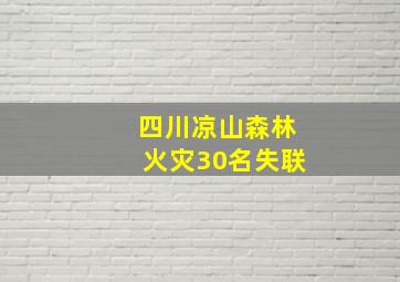 四川凉山森林火灾30名失联