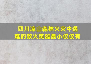 四川凉山森林火灾中遇难的救火英雄最小仅仅有