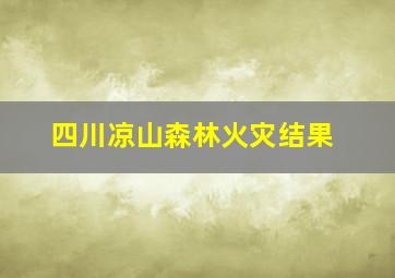 四川凉山森林火灾结果