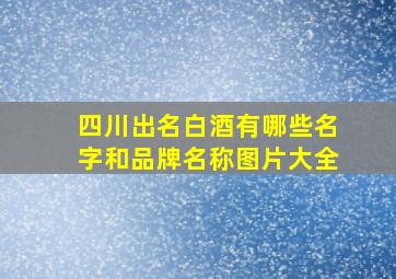 四川出名白酒有哪些名字和品牌名称图片大全