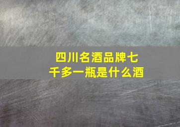 四川名酒品牌七千多一瓶是什么酒