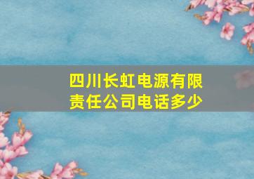 四川长虹电源有限责任公司电话多少