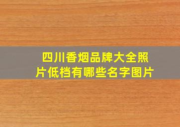 四川香烟品牌大全照片低档有哪些名字图片