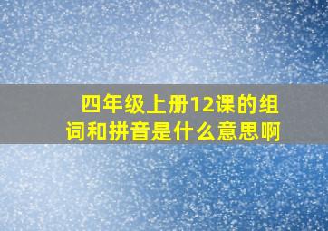 四年级上册12课的组词和拼音是什么意思啊