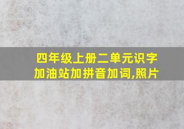 四年级上册二单元识字加油站加拼音加词,照片