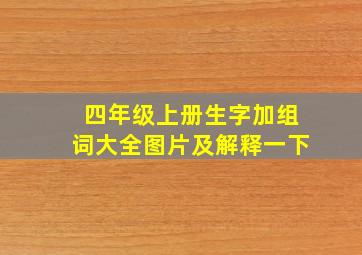 四年级上册生字加组词大全图片及解释一下