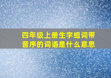 四年级上册生字组词带音序的词语是什么意思