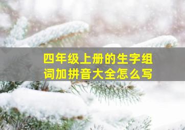 四年级上册的生字组词加拼音大全怎么写