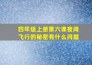 四年级上册第六课夜间飞行的秘密有什么问题