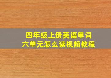 四年级上册英语单词六单元怎么读视频教程