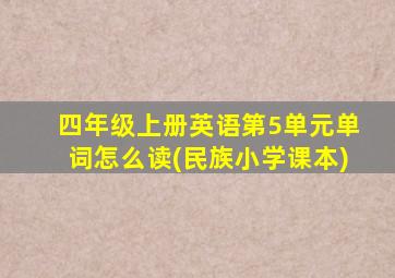 四年级上册英语第5单元单词怎么读(民族小学课本)