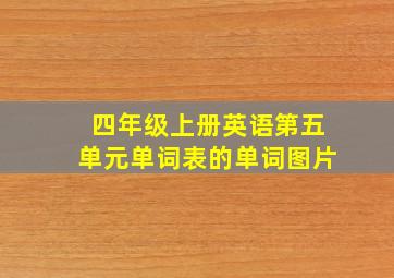 四年级上册英语第五单元单词表的单词图片