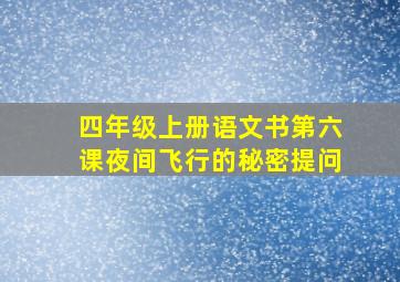 四年级上册语文书第六课夜间飞行的秘密提问