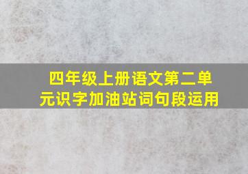 四年级上册语文第二单元识字加油站词句段运用