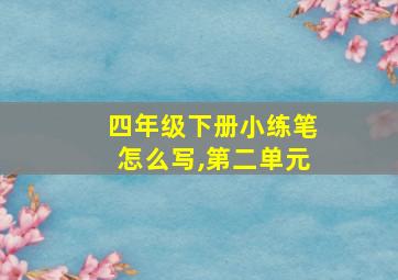 四年级下册小练笔怎么写,第二单元