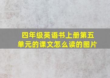 四年级英语书上册第五单元的课文怎么读的图片