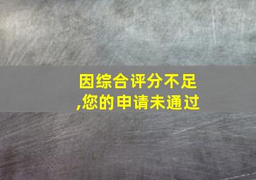 因综合评分不足,您的申请未通过