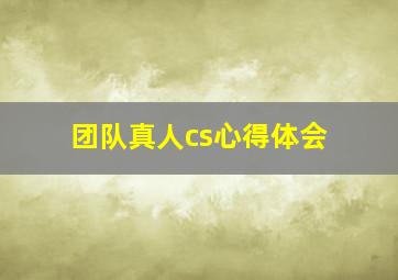 团队真人cs心得体会